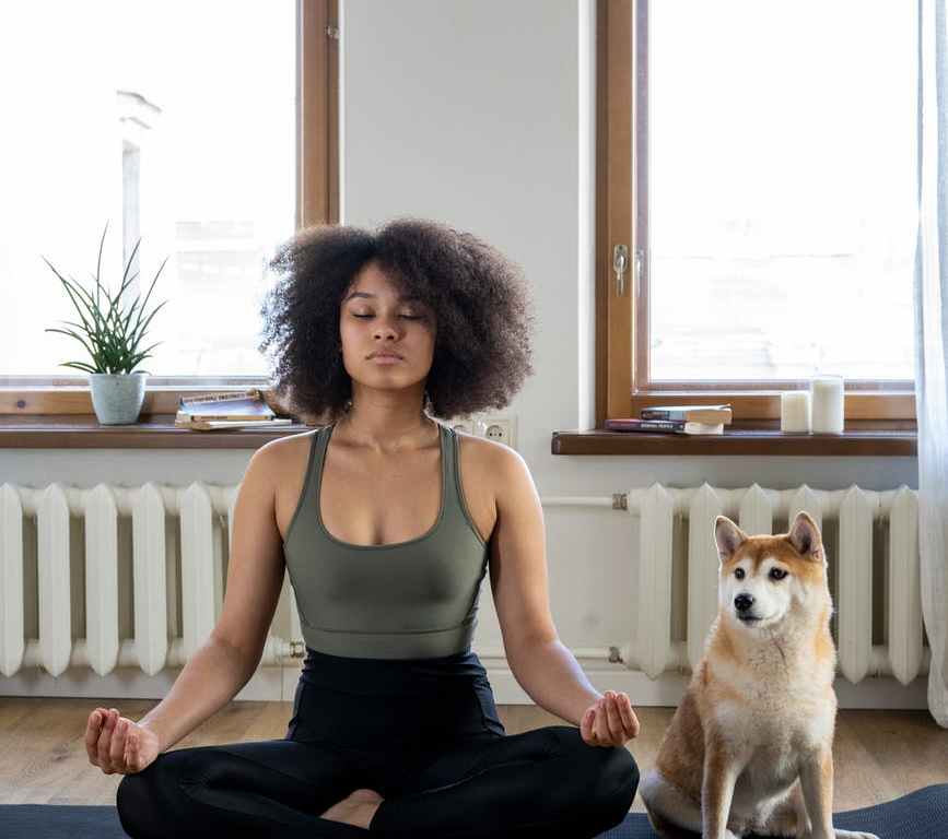 woman girl animal dog